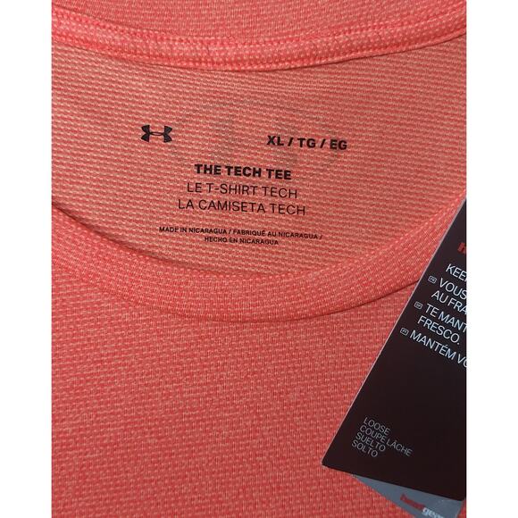 NWT Under Armour UA Men's HeatGear Tech Tee Beta Red Size XL - Picture 5 of 7